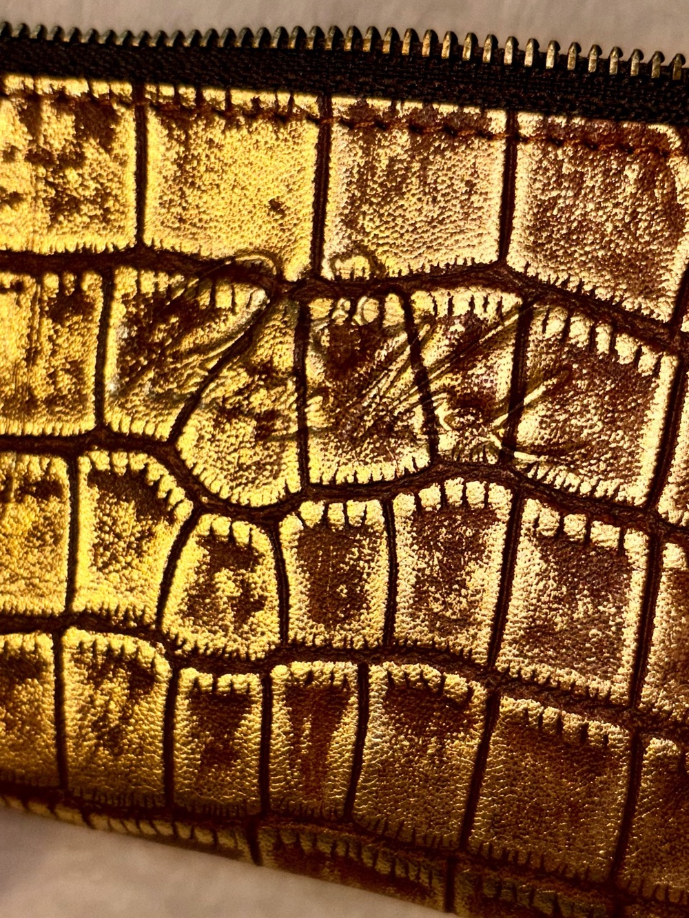 Patricia Nash Nazari Gold Leather Crocodile Wallet View 3